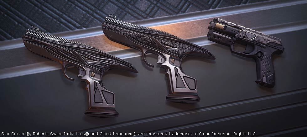 Star Citizen Salvo Frag Pistol et Arclight Energy Pistol