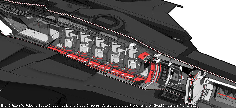 Star Citizen Crusader Spirit A1 Vue de Coupe du Module des Bombes