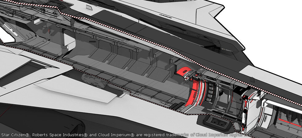 Star Citizen Crusader Spirit C1 Vue de Coupe du Module Cargo