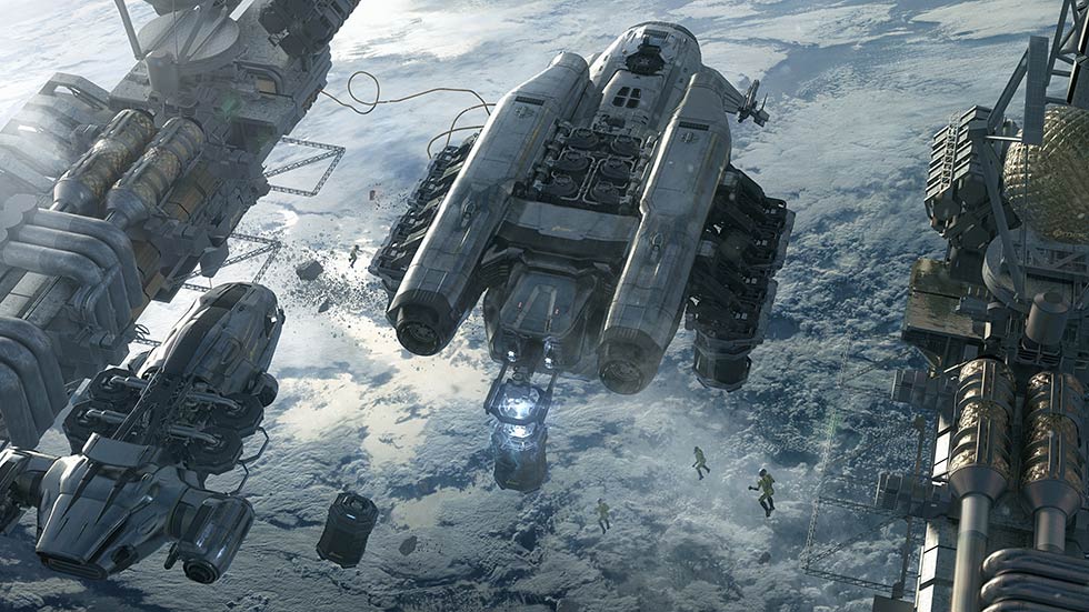 Star Citizen Misc Expanse Concept Art : Echange de nacelle avec le Prospector