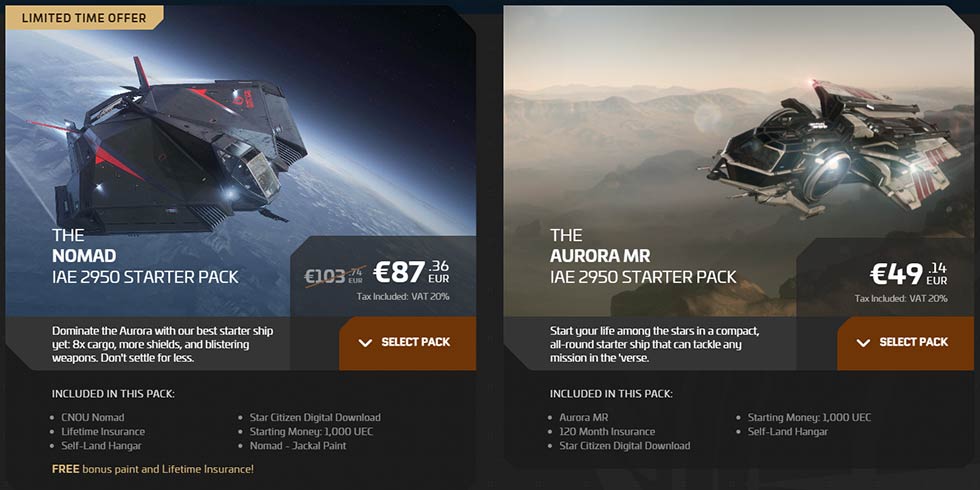 Star Citizen Game Packages IAE 2950