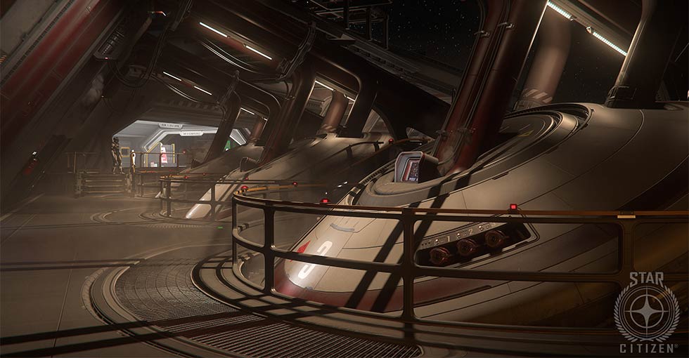 Star Citizen Industrial Platform Interior Night Time Lighting