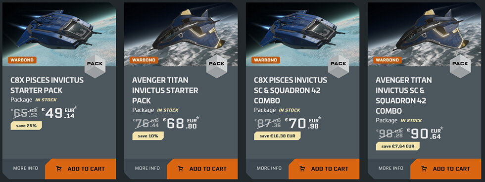 Star Citizen Starter Packs Invictus 2952