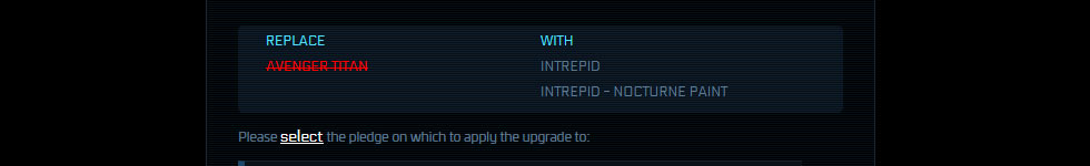 Star Citizen CCU vers le Crusader Intrepid incluant la peinture Nocturne
