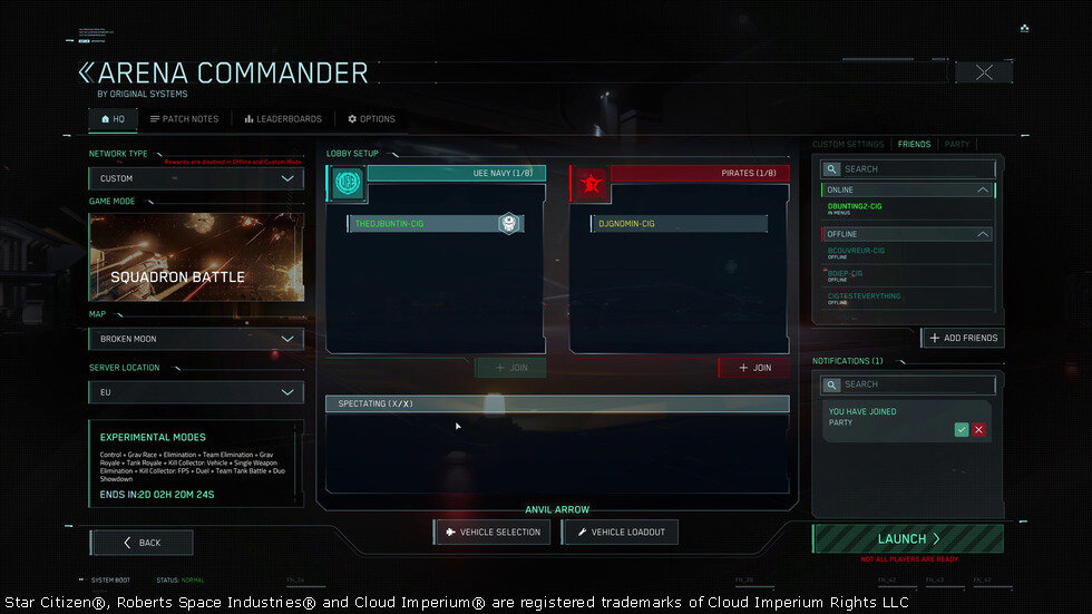 Star Citizen Patch Watch - Arena Commander