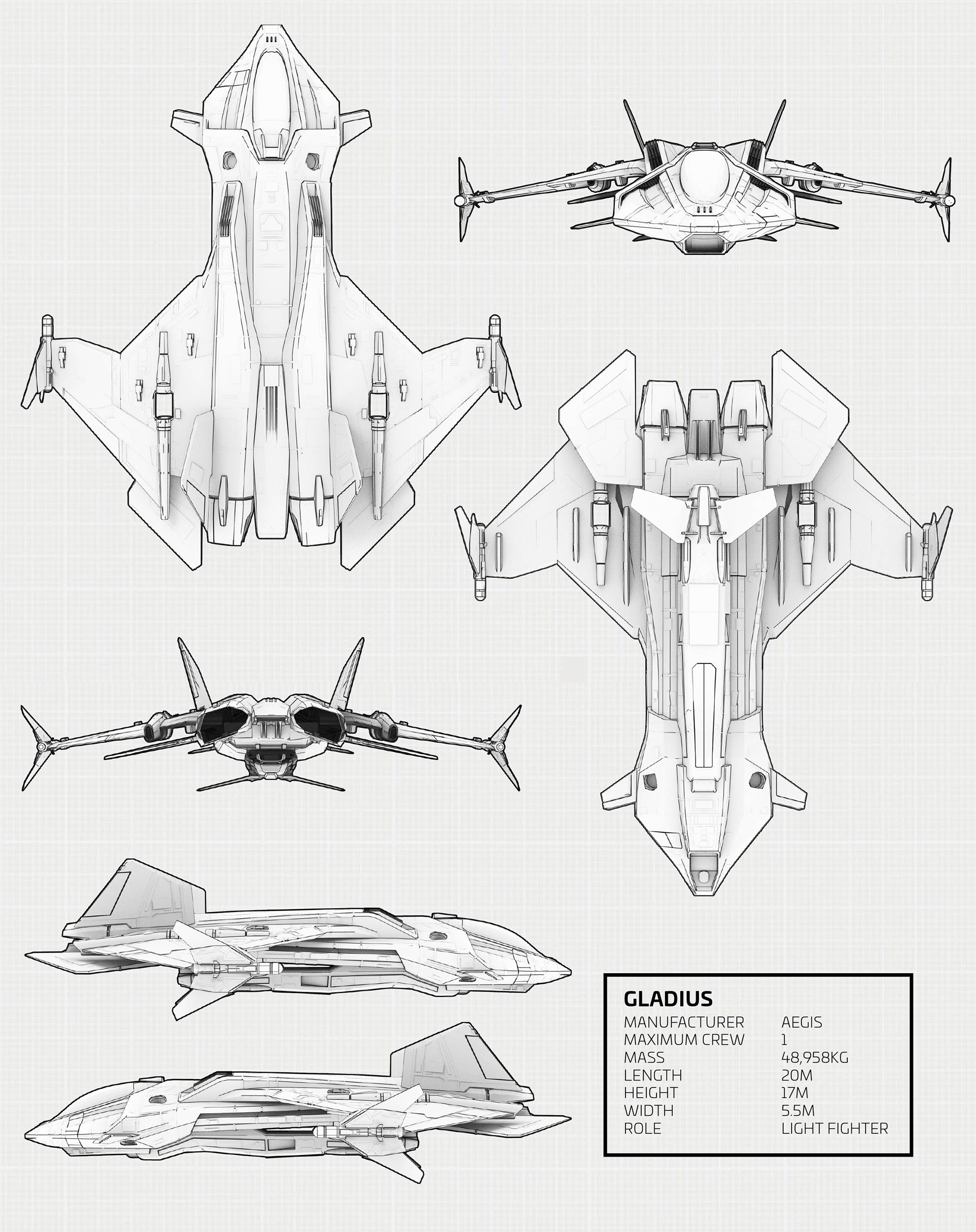 Star Citizen Aegis-Gladius-Schematics