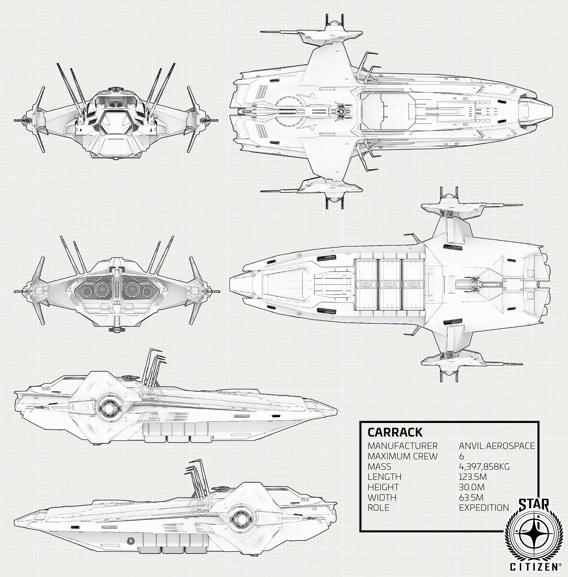 Star Citizen Anvil Carrack Schematics