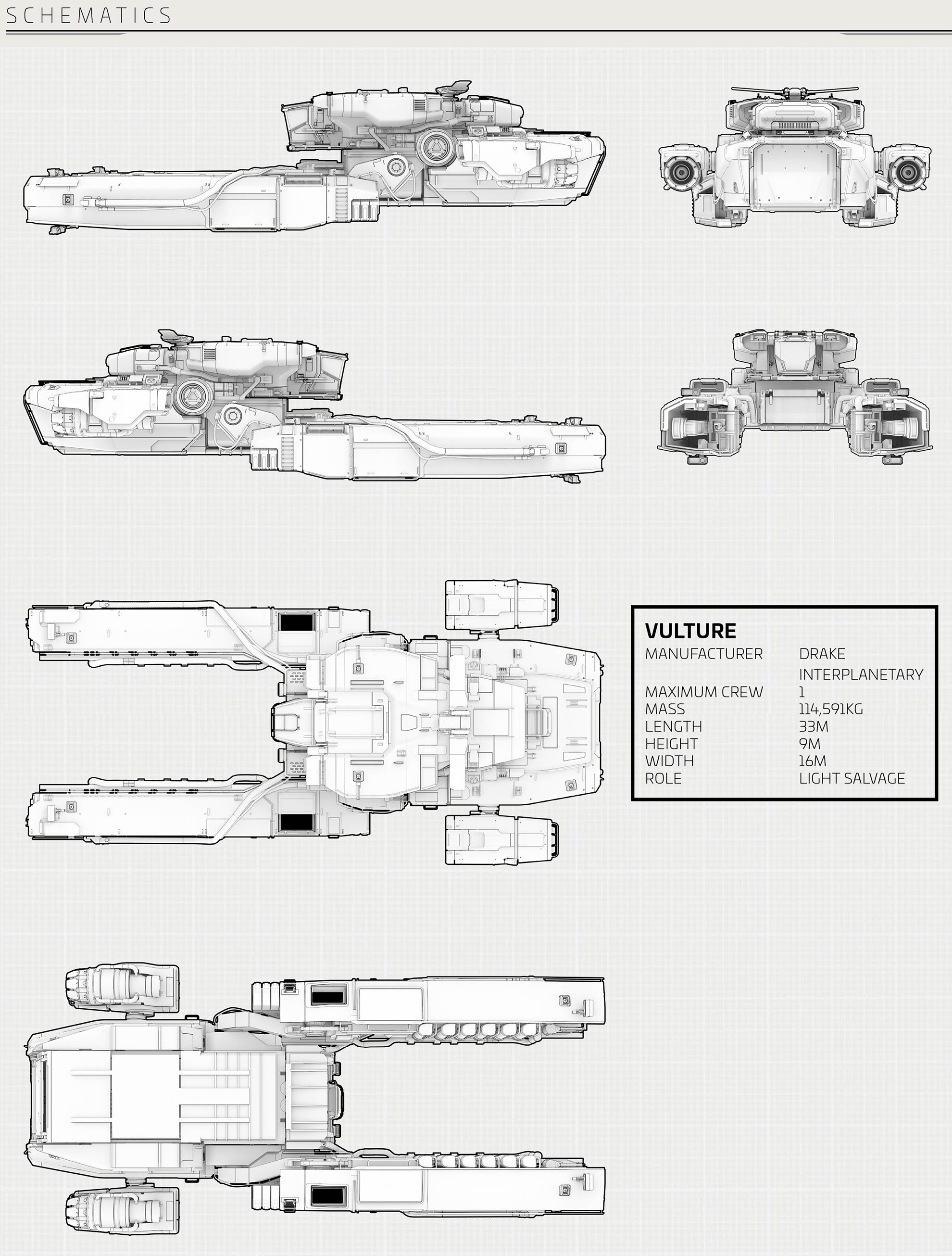 Star Citizen Drake Vulture Schematics